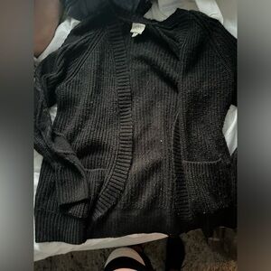 black cardigan